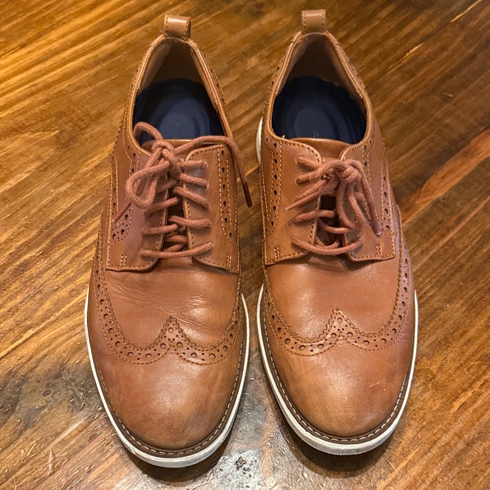 Cole Haan Men's Tan Leather Wingtip Oxfords